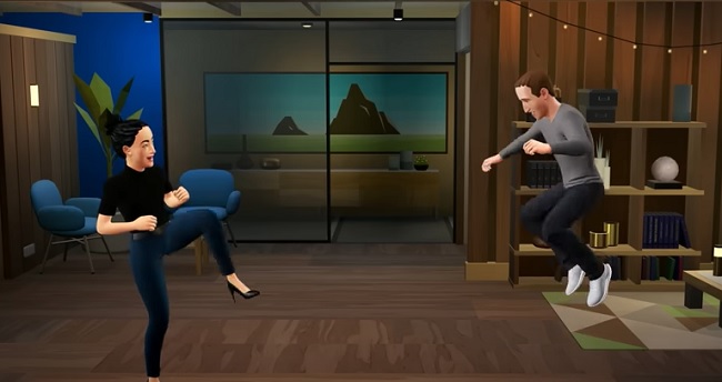 Mark Zuckerberg's Avatar Jumping with Leg